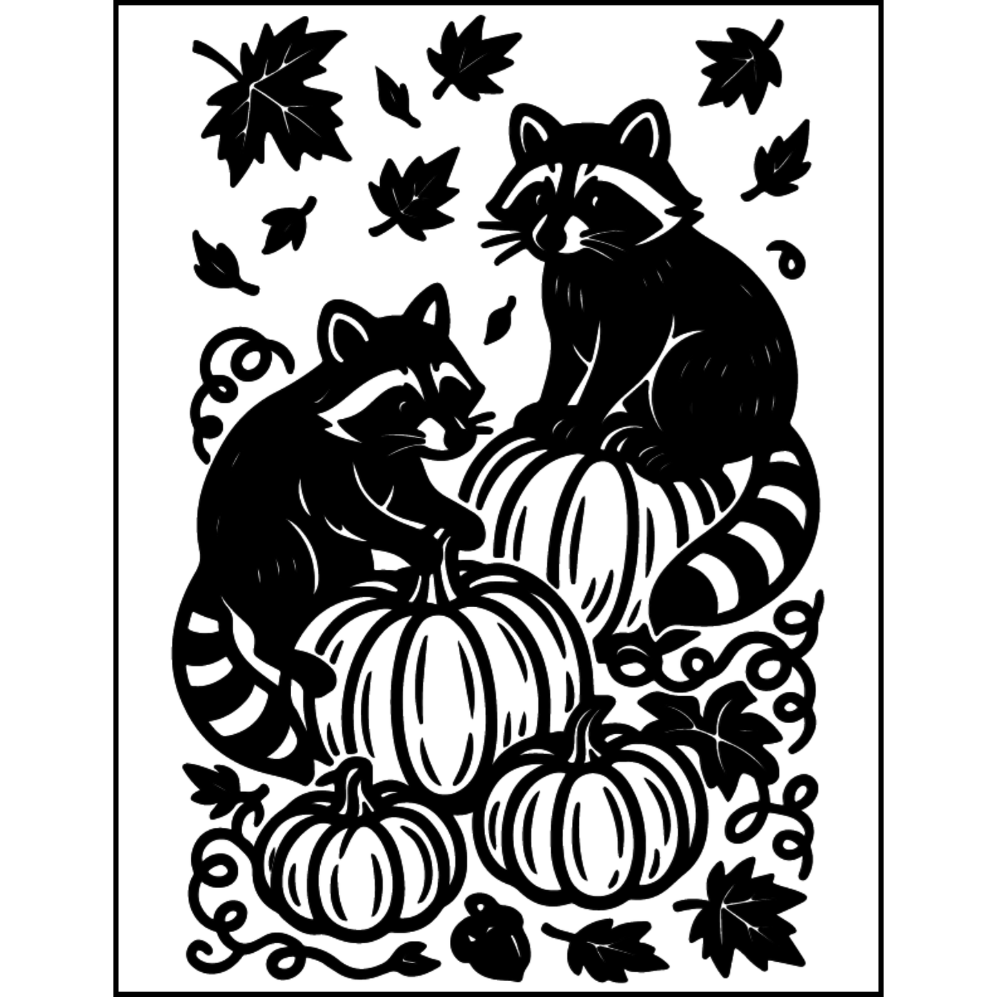 coloring book monochrome fall