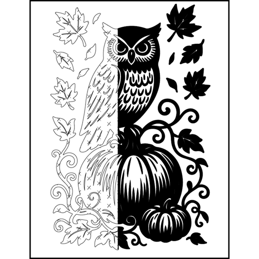 coloring book monochrome fall