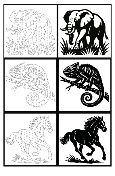 livre monochrome printebale animeaux